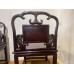 07010 . Pair of chinese antique rosewood with marble inlay arm chairs.