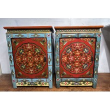 03002 Pair of Tibetan bed side table 