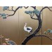 10032 old chinese 4 panel marble inlay wall hanging