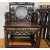 07006 . Set of antique rosewood shell inlay arm chairs  with table.