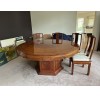 13006.  Antique Chinese rosewood dinner table with 8 chairs.