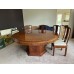 13006.  Antique Chinese rosewood dinner table with 8 chairs.