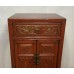 04027. Antique red small carving cabinet 