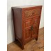 04027. Antique red small carving cabinet 