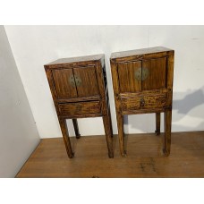 03023   Antique elmwood bedside table