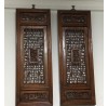 10007 . pair wooden caved wall hanging