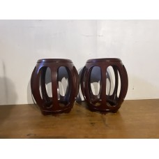 07023   Antique rosewood drum stool    ###SOLD###