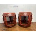 07019 pairs of antique red lacquer drum stools 