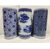 15077  Blue and white umbrella stand