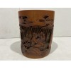 17022   Antique bamboo carved brush pot