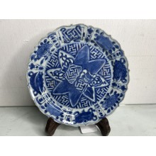 15002 . Chinese antique blue & white plate