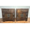 03001. Pair of elm wood bed sidetable.