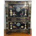 04015 .chinese black lacquer with cloisonne and marble inlay cabinet    ***  SOLD  ***