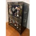 04015 .chinese black lacquer with cloisonne and marble inlay cabinet    ***  SOLD  ***