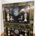 04015 .chinese black lacquer with cloisonne and marble inlay cabinet    ***  SOLD  ***