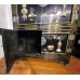 04015 .chinese black lacquer with cloisonne and marble inlay cabinet    ***  SOLD  ***