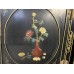 04014 Pair of antique chinese black lacquer with marble inlay small cabinet  ****SOLD***