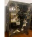 04028   Chinese black & gold lacquer with marble inlay cabinet   ### SOLD ###