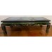 05015 Antique black lacquer coffee table with 3 cloisonne panel on top   ***SOLD***