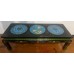 05015 Antique black lacquer coffee table with 3 cloisonne panel on top   ***SOLD***