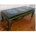 05015 Antique black lacquer coffee table with 3 cloisonne panel on top   ***SOLD***