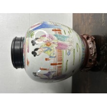 15034   Chinese Antique multi colored pot