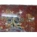 10026 red licquer 4 panel wall hanging