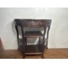 02001 Chinese rosewood marble inlay half around table 