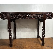 02002. Antique Chinese rosewood carved side table 