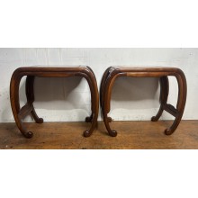 07002. Pair of Chinese rosewood stool