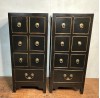 03004 . Pair of Black elm bedside table 