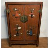 04004 . Antique chinese orange lacquer with hand painted 