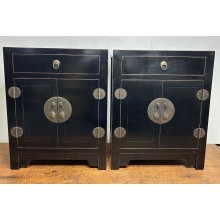 03012 . Elm black bed side table