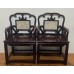 07010 . Pair of chinese antique rosewood with marble inlay arm chairs.