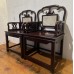 07010 . Pair of chinese antique rosewood with marble inlay arm chairs.