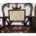 07010 . Pair of chinese antique rosewood with marble inlay arm chairs.