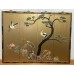 10032 old chinese 4 panel marble inlay wall hanging