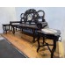 07029   Antique rosewood with marble inlay 3 set arm chair.  ####SOLD ###