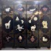 11010  Jade inlay hardwood antique screen