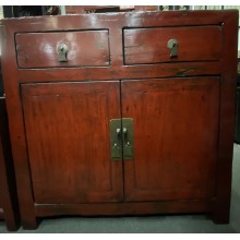 01023 . Antique red sideboard