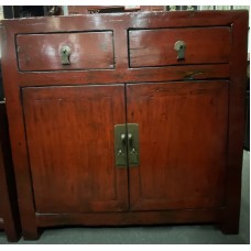 01023 . Antique red sideboard