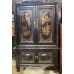 04021  Antique black &gold cabinet