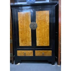 04025   Black with cheerywood inlay cabinet   ###SOLD###