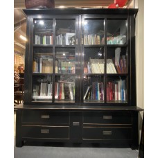 04034   Black cabinet with glass doors