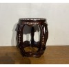 07028   Antique rosewood with shell inlay drum stool