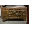06010    Antique carved camphor wood trunk 