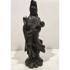 17006 Antique black wood carved