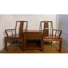 07037   Antique rose wood set armchair