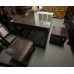 13004  chinese rosewood square tea table with 4 chairs   