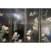 10030 black licquer marble inlay 4 panel wall hanging